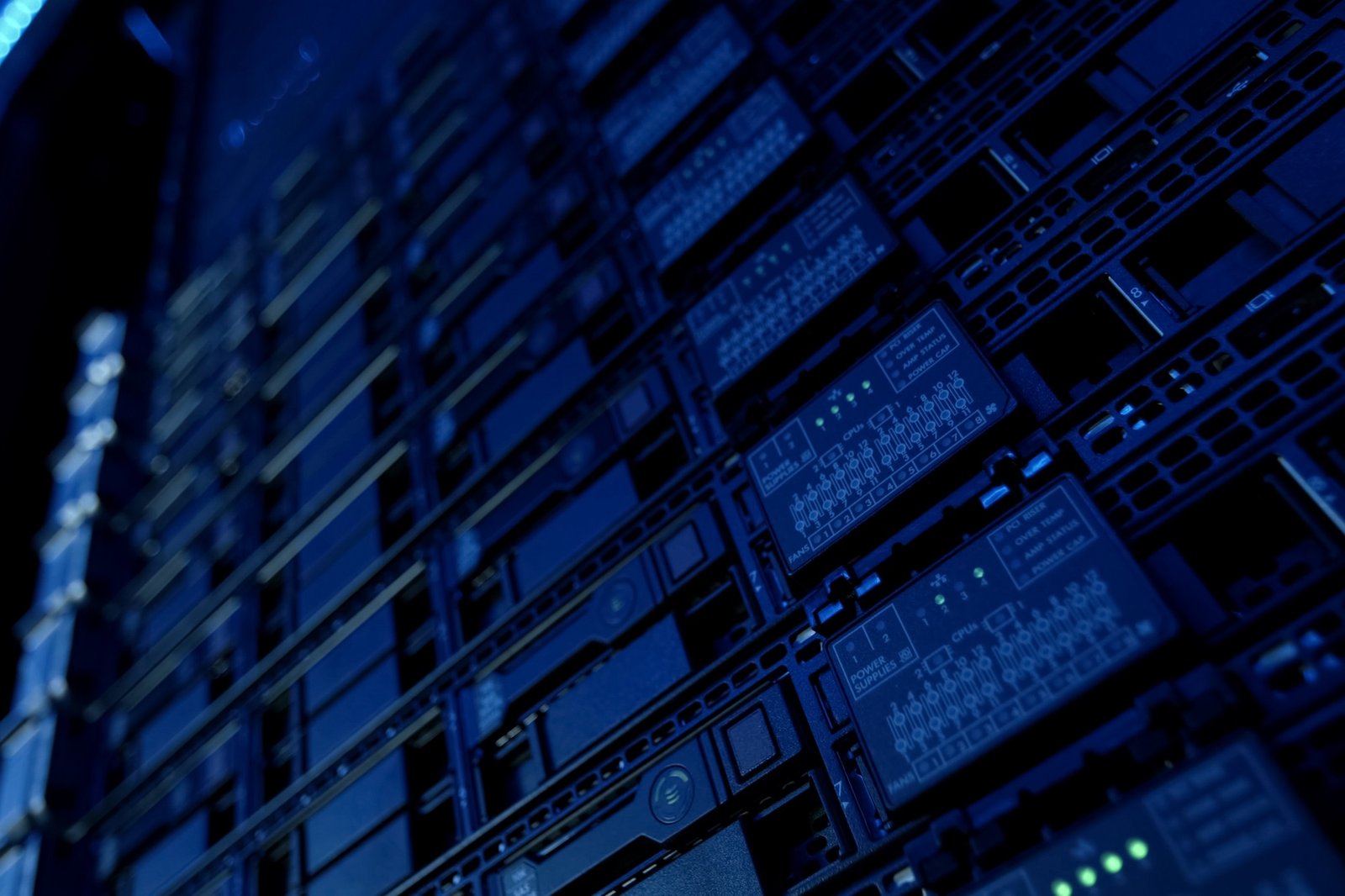 Equipment on the shelves is the data center. Server date centers.